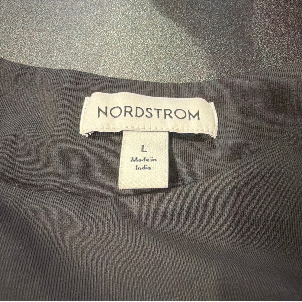 NWT Nordstrom Embroidered Sleeveless Mixed Media Dress Black Size Large - Picture 8 of 9